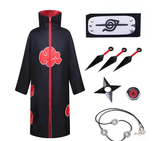 Disfraz de Cosplay de Capa Akatsuki para Niño y Adulto