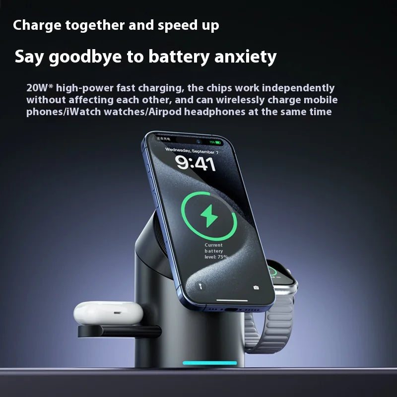 3-in-1 Wireless Magnetic Charging Station