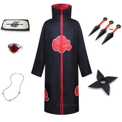 Disfraz de Cosplay de Capa Akatsuki para Niño y Adulto